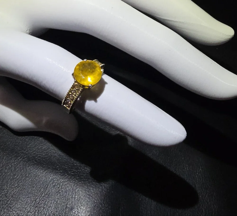 Gold 925 Citrine Cocktail Ring - Women Jewelry